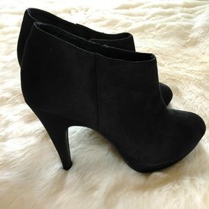 Platform Stiletto Heel Ankle Booties Black Zipper